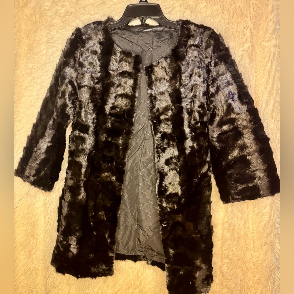 ✨ NWT Genuine Mink Fur Jacket with Leather Trim ✨ - Picture 6 of 6